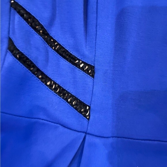 Royal blue with black crotched lace fit and flare dress size medium - Picture 5 of 7